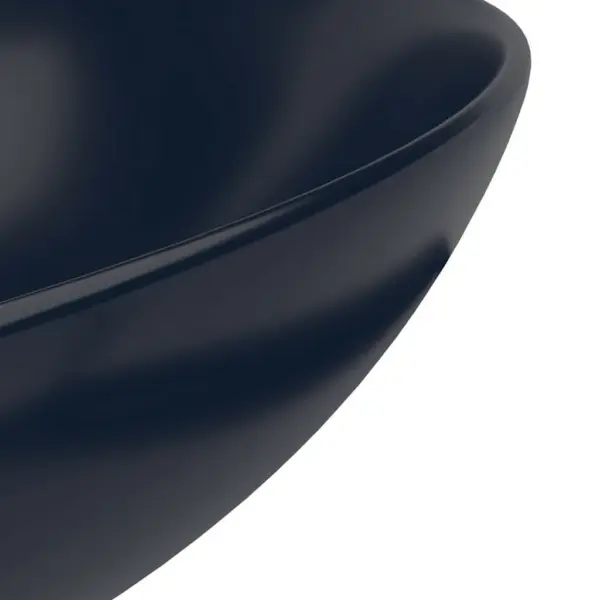 Ümmargune keraamiline kapi peale vannitoavalamu, tumesinine, Ø 28 cm – 5
