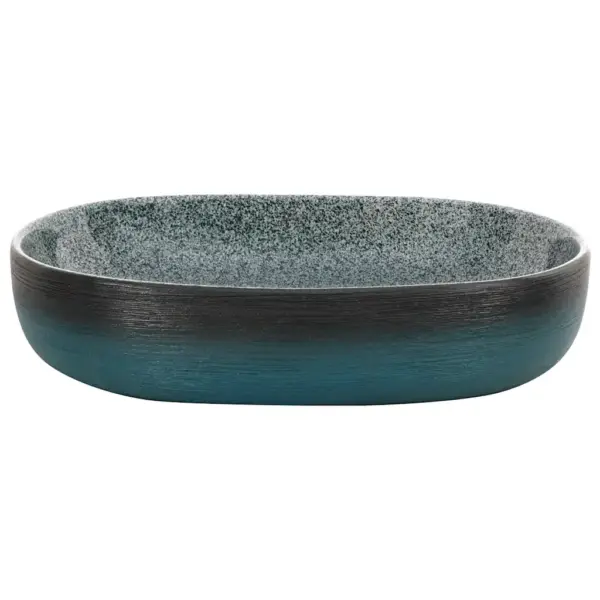 Tööpinnale paigaldatav ovaalne keraamiline valamu, türkiissinine, 59 x 40 x 14 cm – 4