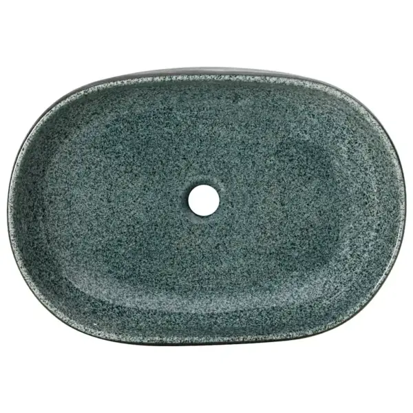 Tööpinnale paigaldatav ovaalne keraamiline valamu, türkiissinine, 59 x 40 x 14 cm – 6