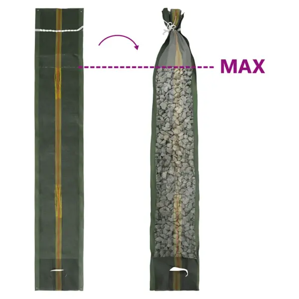 Üleujutuskaitse liivakotid kandesangadega, 50 tk, tumeroheline HDPE, 103 x 25 cm – 7