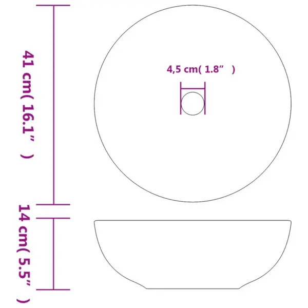 Ümar keraamiline tööpinnavalamu, must ja punane, 41 x 14 cm – 6