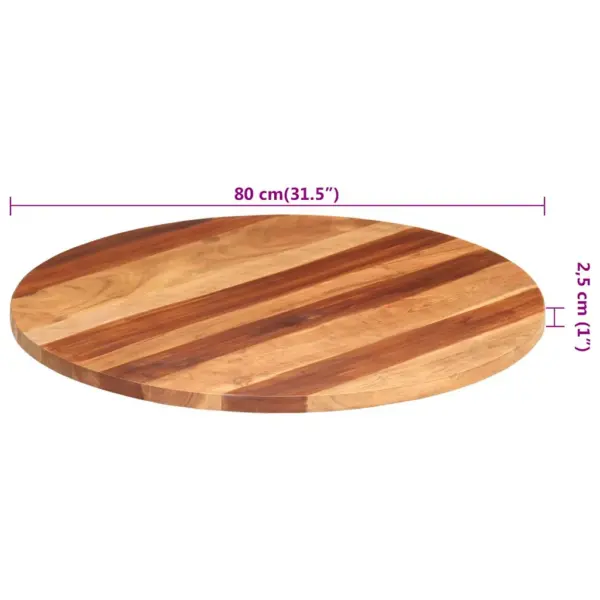 Ümmargune akaatsiapuidust lauaplaat, meekarva, 80 cm, 25–27 mm – 5