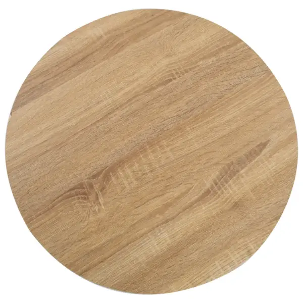 Ümmargune bistroolaud MDF-plaadiga ja terasjalaga, helepruun/valge, 50 x 75 cm – 2