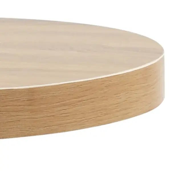 Ümmargune bistroolaud MDF-plaadiga ja terasjalaga, helepruun/valge, 50 x 75 cm – 4
