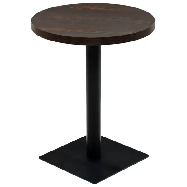 Ümmargune bistroolaud MDF-plaadiga ja terasjalaga, hallikaspruun, 60 x 75 cm – 2
