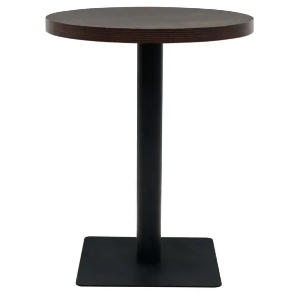 Ümmargune bistroolaud MDF-plaadiga ja terasjalaga, hallikaspruun, 60 x 75 cm – 3