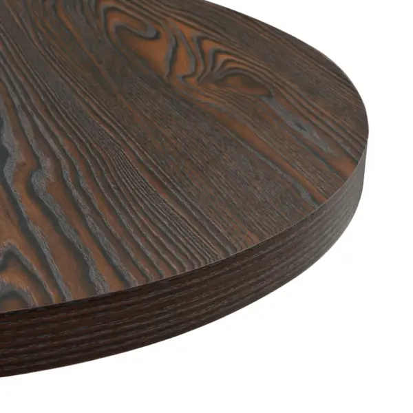 Ümmargune bistroolaud MDF-plaadiga ja terasjalaga, hallikaspruun, 60 x 75 cm – 5