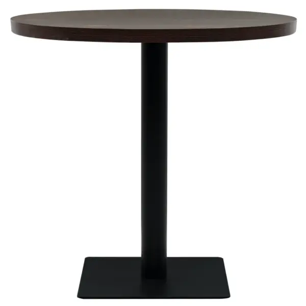 Ümmargune bistroolaud hallikaspruuni MDF-plaadiga ja terasjalaga, 80 x 75 cm - 3