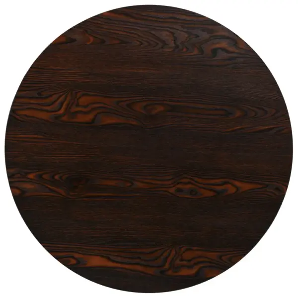 Ümmargune bistroolaud hallikaspruuni MDF-plaadiga ja terasjalaga, 80 x 75 cm - 4
