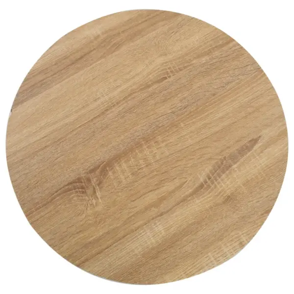 Bistroolaud helepruuni MDF lauaplaadi ja valge terasjalaga, ümmargune, 60 x 75 cm – 2