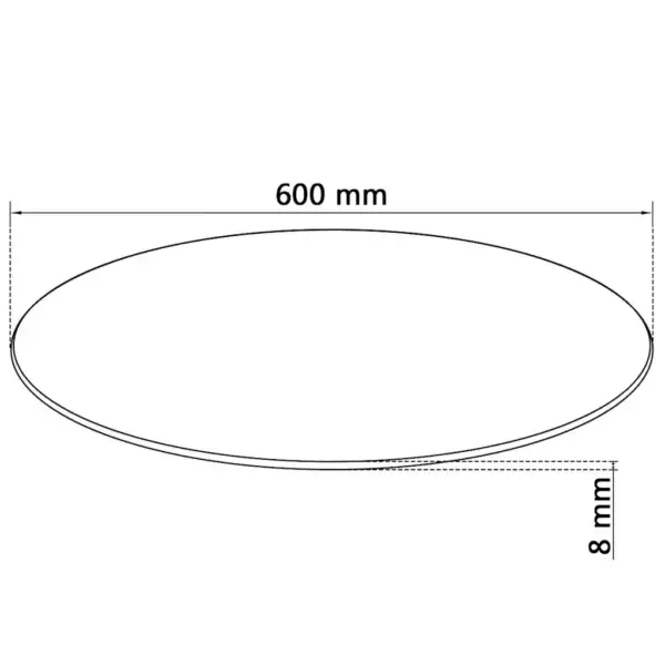 Ümmargune karastatud klaasist lauaplaat, läbipaistev, 60 cm – 5