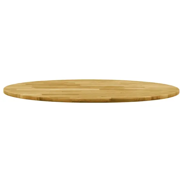 Ümmargune tammepuidust lauaplaat, lakitud, naturaalne puiduvärv, diameeter 50 cm, paksus 23 mm – 2
