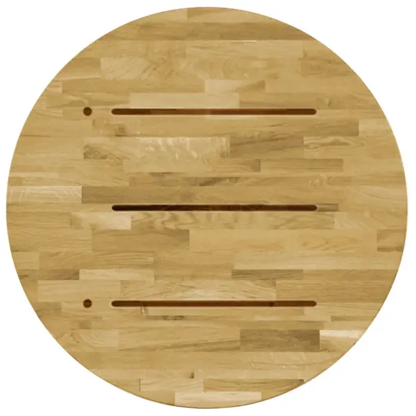 Ümmargune tammepuidust lauaplaat, lakitud, naturaalne puiduvärv, diameeter 50 cm, paksus 23 mm – 3