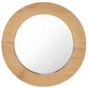 Ümmargune seinapeegel tiigipuu raamiga, 40 cm