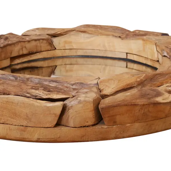 Ümmargune tiigipuust seinapeegel, pruun, 60 cm, käsitsi valmistatud – 6