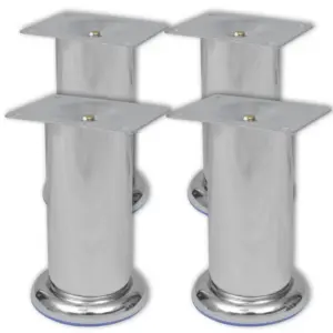 Ümmargused kroomitud diivanijalad, 4 tk, 120 mm