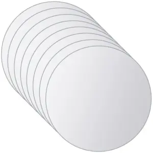 Ümmargused peegelplaadid seinale, 16 tk, klaas, 15 cm, raamita disain