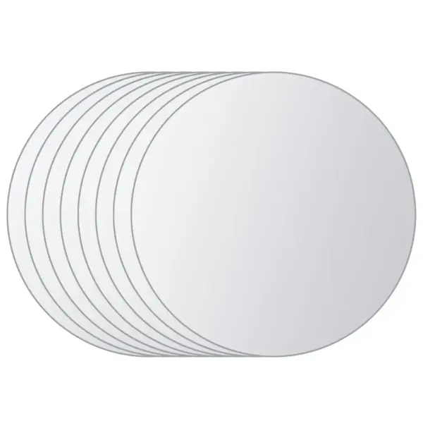 Ümmargused raamita peegliplaadid, 8 tk, klaas, 15 cm – 2