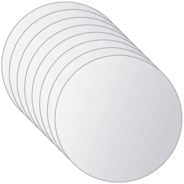 Ümmargused raamita peegliplaadid, 8 tk, klaas, 15 cm – 4