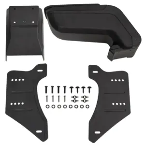 Universaalne auto käetugi panipaigaga, reguleeritava kõrgusega, must ABS, 14 x 30 x (32–48,5) cm
