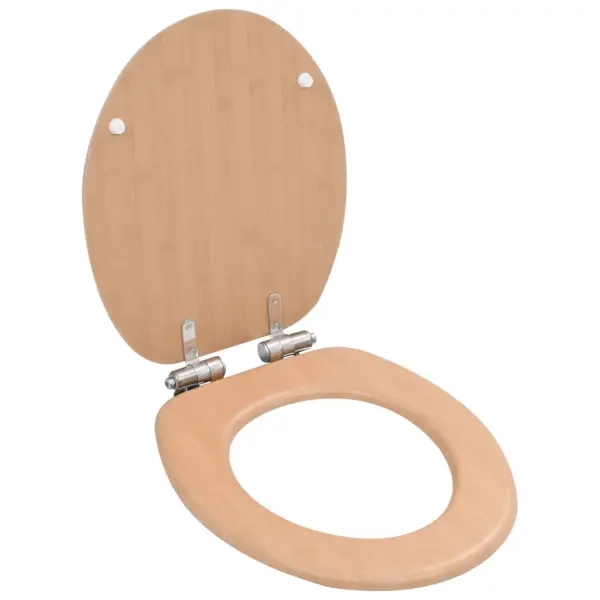 Vaikselt sulguvad WC-prill-lauad kaantega, hele bambuse disain, MDF, 2 tk – 2
