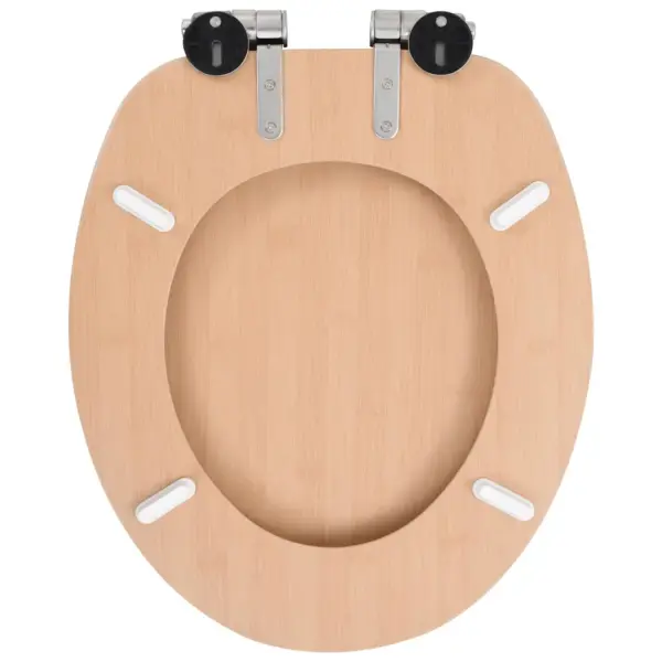 Vaikselt sulguvad WC-prill-lauad kaantega, hele bambuse disain, MDF, 2 tk – 6