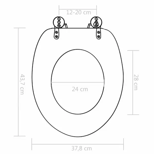 Vaikselt sulguv WC prill-laud kivimustriga, MDF, hall, 2 tk – 10