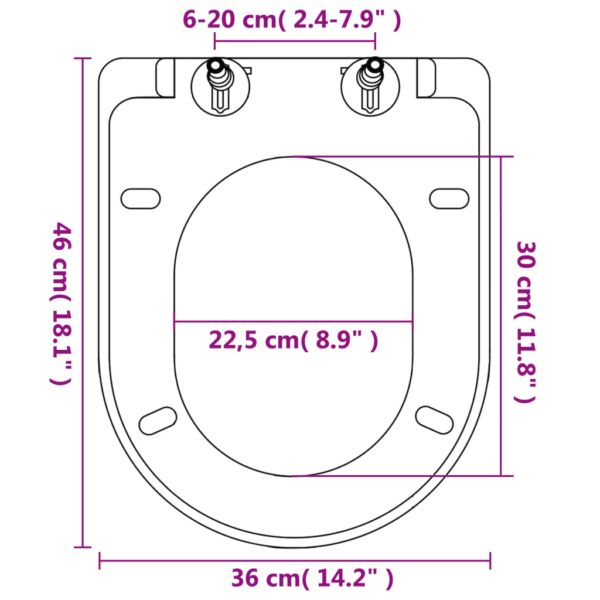 Vaikselt sulguvad prill-lauad kiire vabastusega, 2 tk, valge plast, 46 x 36 cm - 9