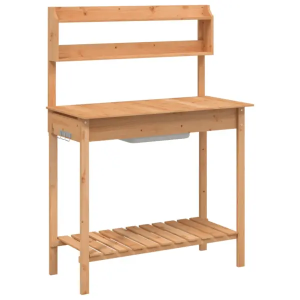 Valamuga istutuslaud pikendatava tööpinnaga, pruun nulupuit, 147,5 x 44 x 139,5 cm – 2