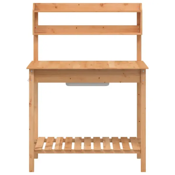 Valamuga istutuslaud pikendatava tööpinnaga, pruun nulupuit, 147,5 x 44 x 139,5 cm – 7