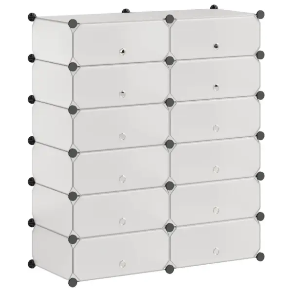 Valge 12-ukseline plastpaneelidest kingakapp, 92 x 37 x 105 cm – 2