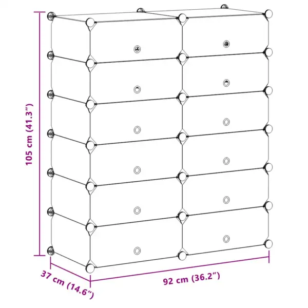 Valge 12-ukseline plastpaneelidest kingakapp, 92 x 37 x 105 cm – 9