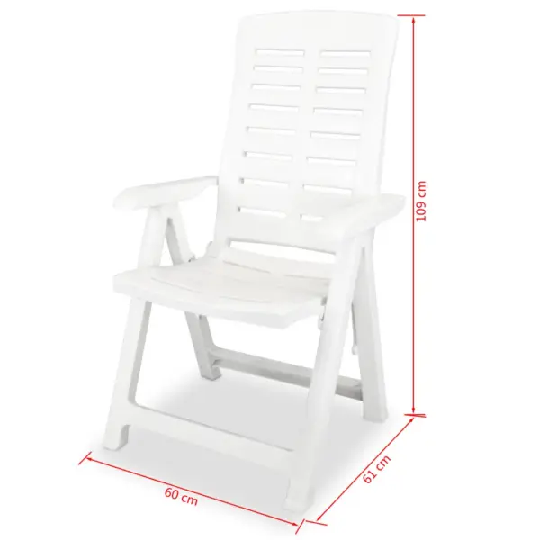 3-osaline aiamööbli bistrookomplekt päevavarju avaga, valge plast, laud 101 x 68 x 72 cm – 11