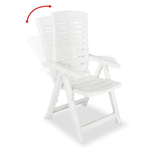 3-osaline aiamööbli bistrookomplekt päevavarju avaga, valge plast, laud 101 x 68 x 72 cm – 4