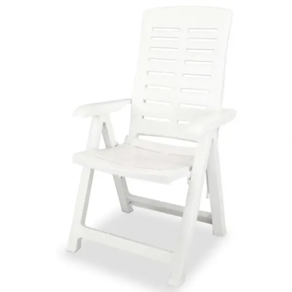 3-osaline aiamööbli bistrookomplekt päevavarju avaga, valge plast, laud 101 x 68 x 72 cm – 5