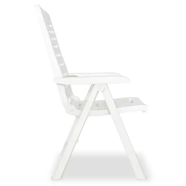 3-osaline aiamööbli bistrookomplekt päevavarju avaga, valge plast, laud 101 x 68 x 72 cm – 6