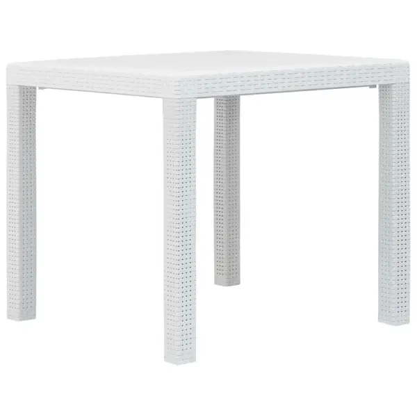3-osaline plastist bistrookomplekt rotangiimitatsiooniga, valge, laud 79 x 79 cm – 7