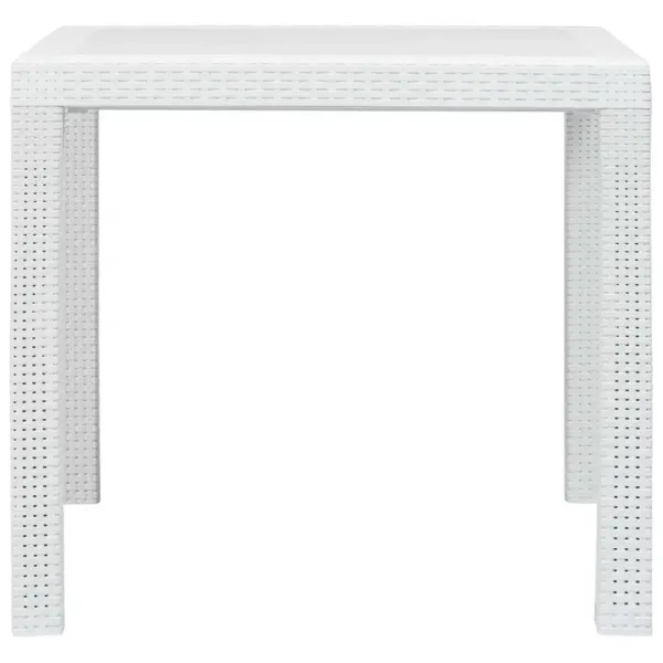3-osaline plastist bistrookomplekt rotangiimitatsiooniga, valge, laud 79 x 79 cm – 8