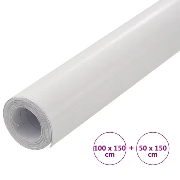 Valge 4D süsinikkiu välimusega iseliimuv autokile, 2 tk, PVC, 100 x 150 cm + 50 x 150 cm – 7