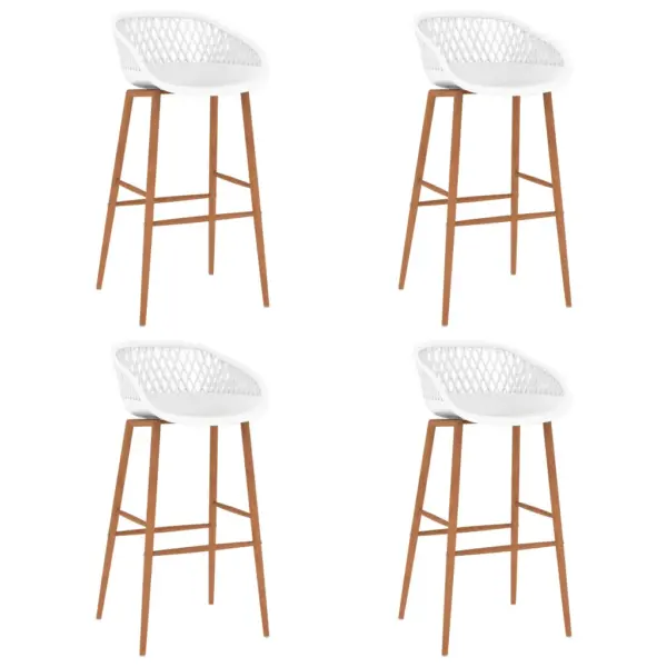 5-osaline valge baarikomplekt MDF-baarilaua ja PP-baaripukkidega, laud 120 x 60 x 105 cm – 6