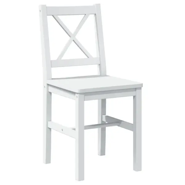 5-osaline valge männipuidust söögitoakomplekt, laud 108 x 65 x 73 cm – 3