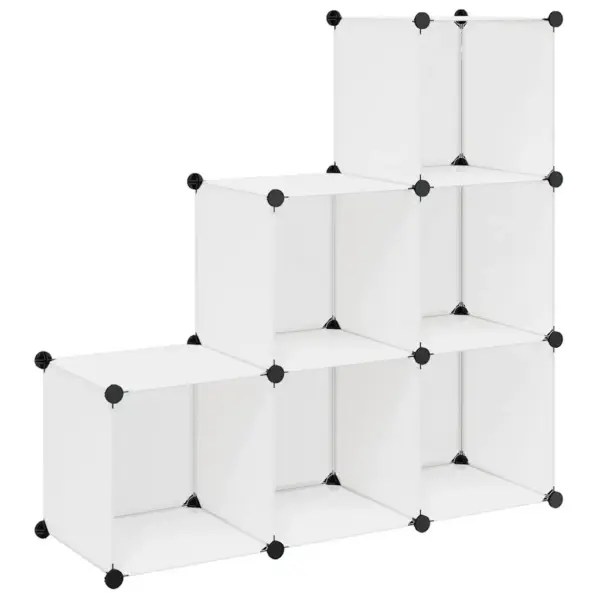 Valge 6 sektsiooniga hoiukapp PP paneelidega, 110 x 37 x 110 cm – 2