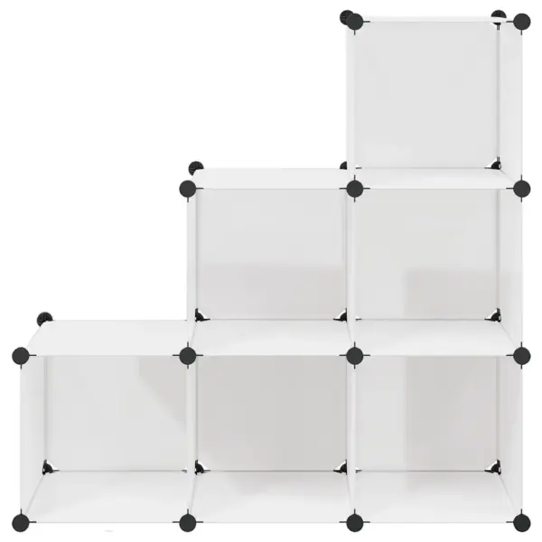 Valge 6 sektsiooniga hoiukapp PP paneelidega, 110 x 37 x 110 cm – 3
