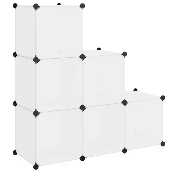 Valge 6 sektsiooniga hoiukapp PP paneelidega, 110 x 37 x 110 cm – 5