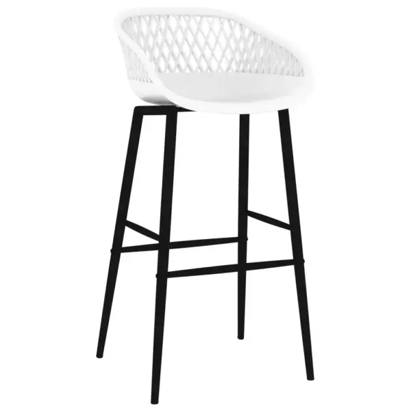 7-osaline baarikomplekt, valge, MDF-baarilaud 120 x 60 x 105 cm ja PP-baaripukid – 7