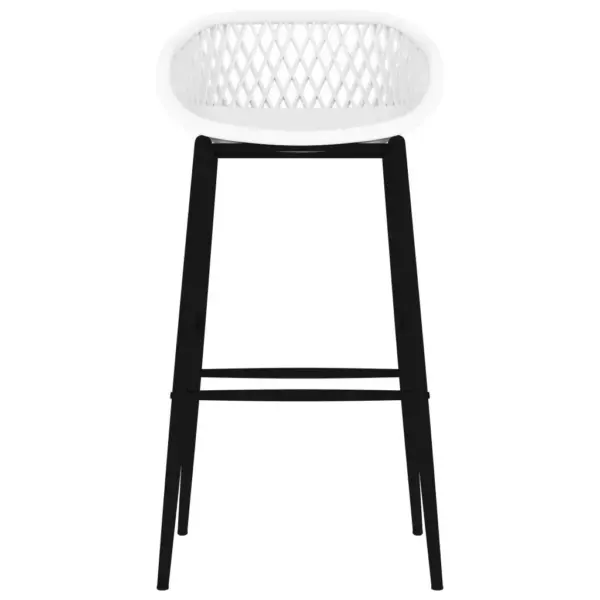 7-osaline baarikomplekt, valge, MDF-baarilaud 120 x 60 x 105 cm ja PP-baaripukid – 8