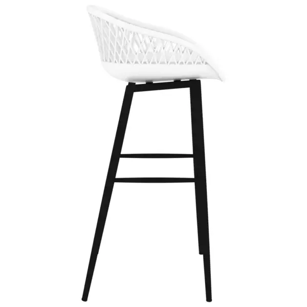 7-osaline baarikomplekt, valge, MDF-baarilaud 120 x 60 x 105 cm ja PP-baaripukid – 9