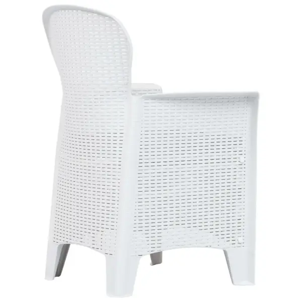 7-osaline valge plastist aiamööbli komplekt rotangi välimusega, laud 150 x 90 cm – 4