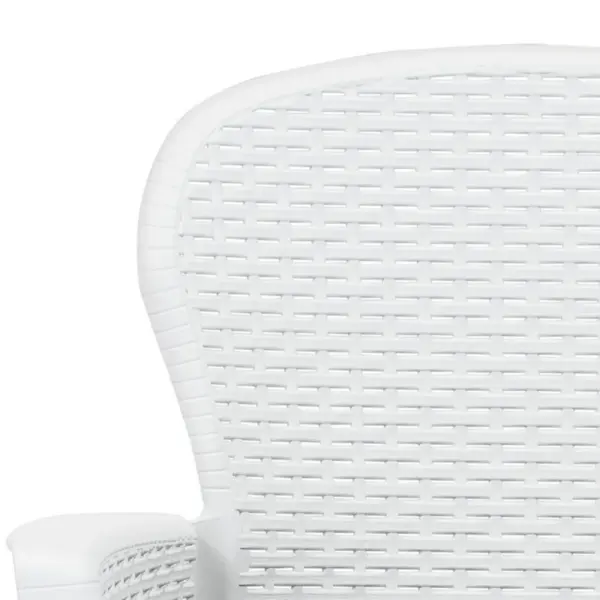 7-osaline valge plastist aiamööbli komplekt rotangi välimusega, laud 150 x 90 cm – 5