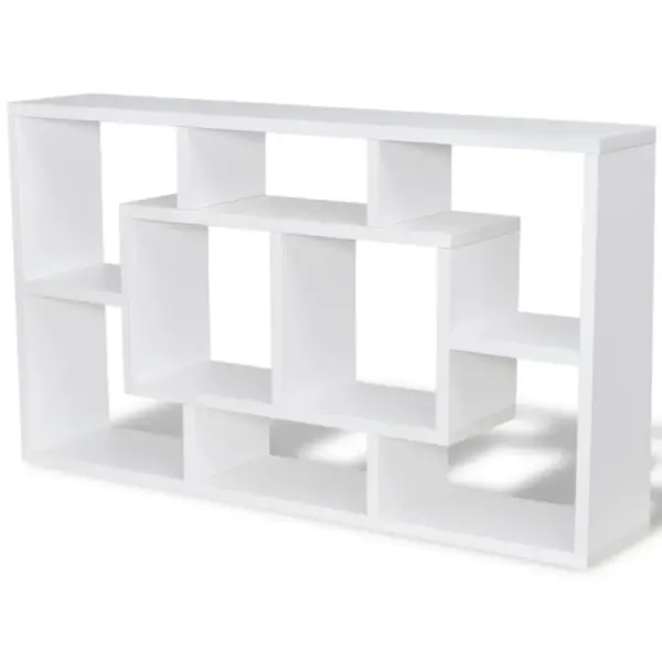 Valge 8 lahtriga seinariiul varjatud kinnitusega, 85 x 16 x 47,5 cm – 2